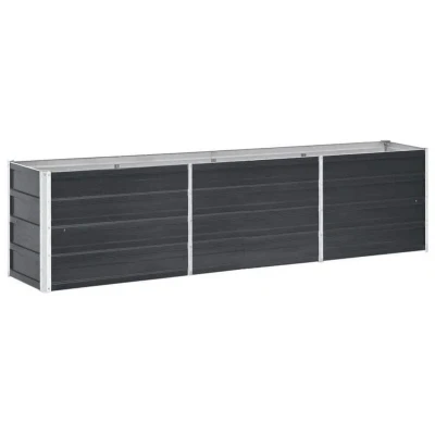 Image of vidaXL Garden Raised Bed Galvanised Steel 240x40x45 cm Anthracite