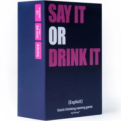 Image of Prezey Say It or Drink Categories Game 250 Card Games for Adults Party Adults, Drinking Games, Hen Do Couples