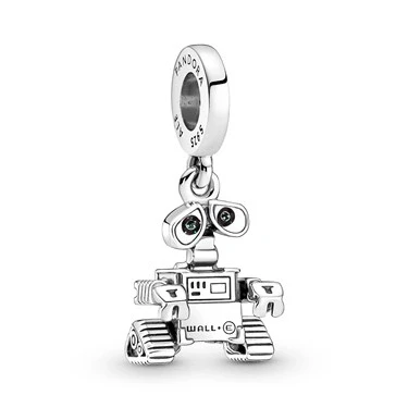 Image of Pandora Disney Pixar Wall E sterling silver dangle with glitter, red and black enamel