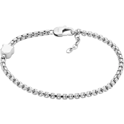 Image of Fossil Bracelet For Men Heritage, Silver Tone Stainless Steel, L: 215mm X W: 7.8mm H: 8.9mm, JF04346040