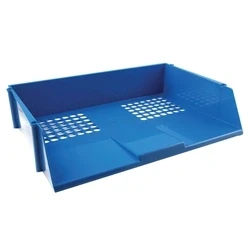 Image of Q Connect Wide Entry Letter Tray Blue Ref KF21689
