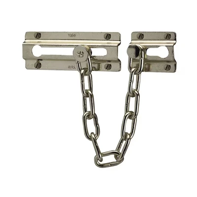 Image of Yale P 1037 CH Door Chain, 6inch/15cm chain length, Polished Chrome Finish, Standard Security, Visi Packed, suitable for Wooden doors