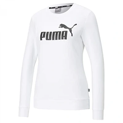 Image of PUMA Women&#039;s ESS Logo Crew TR Sweat, White, L