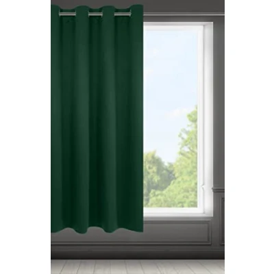 Image of Eurofirany LOGAN Blackout Curtain 1 Unit Eyelets, Light blocking Room Darkening Bedroom Living Room, W55 x L69, Dark Green