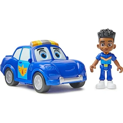Image of Disney Junior Firebuds, Jayden and Piston, Action Figure Police Car Toy with Interactive Eye Movement, Kids Toys for Boys Girls Ages 3 up