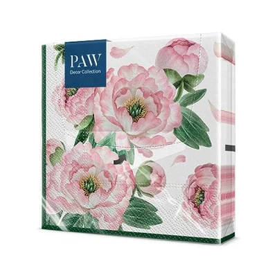 Image of PAW Napkins 3 Ply (33 x 33 cm) I 20 Pieces Perfect for Birthdays, Parties, Weddings, Communion and Celebrations Paper Colorful Flowers, Spring Color: Charming Blossom