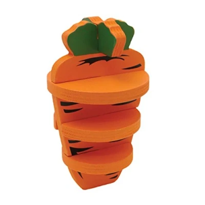 Image of Rosewood Woodies 3D Carrot, Activity Toy for Small Animals,orange,14 centimeters