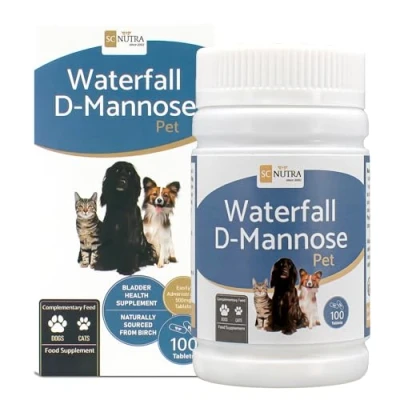 Image of Waterfall D Mannose Pet Tablets Feline Cystitis &amp; Canine UTIs Suitable for Cats Dogs SC Nutra (Sweet Cures)
