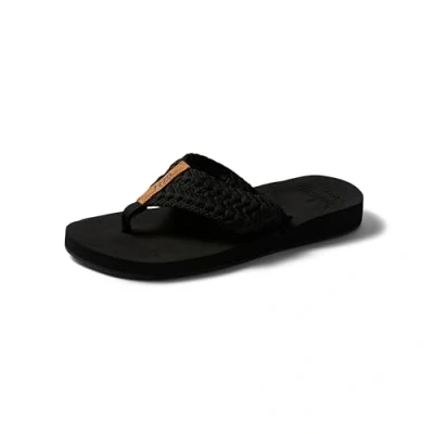 Image of Reef Women&#039;s Cushion Threads Flip Flop, Black, 5 UK