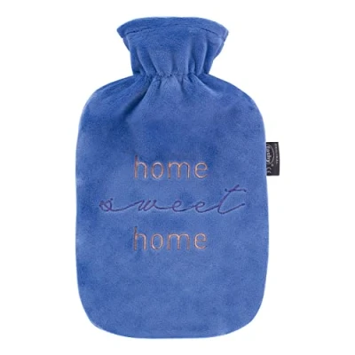 Image of Fashy Hot Water Bottle 2.0 L with Cover Home Sweet Home, 67416, Purple