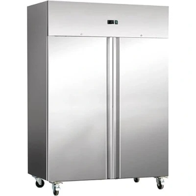 Image of Stalwart DA R1200S Commercial Refrigerator Upright Cabinet 1200 litres Stainless Steel Twin Door GN2/1 Fan Assisted Cooling