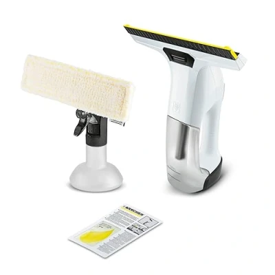 Image of Kärcher Window Vac WV 6 Plus, Extra Long Battery Running Time of 100 min, LED Indicator Display, Suction Nozzle: 280 mm, Spray Bottle with Microfibre Cloth, 20 ml Cleaner Concentrate
