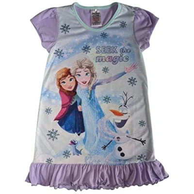 Image of Disney Girls Frozen Nightdress Sizes 2 to 10 Years Seek The 3 (92 98 cm), Blue/Lilac