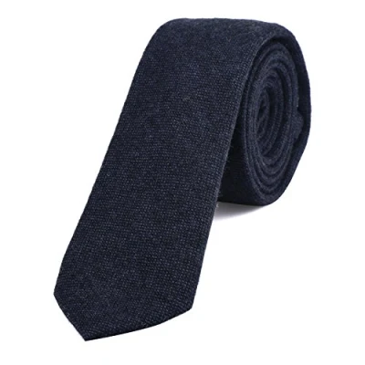 Image of DonDon Narrow Men&#039;s Cotton Tie 2.36 inch 6 cm nightblue