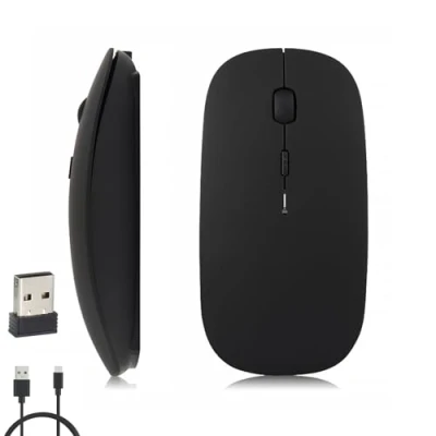 Image of iSTYLE Rechargeable Wireless Mouse, Bluetooth or 2.4 GHz with USB Mini Receiver, Multi Device, 1600 Dpi Optical Tracking, Silent Mice for Mac, PC, Macbook, iPad, Laptop, Tablet, Android, iOS, Windows