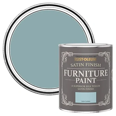Image of Rust Oleum Blue Furniture Paint in Satin Finish Little Cyclades 750ml