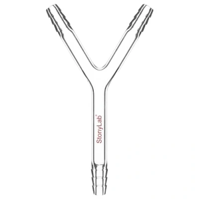 Image of stonylab Glass Connecting Adapter, Borosilicate Connector Adapter 8 mm O.D. Y Shaped 3 Way Connection Tube for Laboratory Air Flow Control Lab Supply