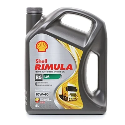 Image of Shell 550020039 Rimula R6 LM 10W 40 Low Emissions Synthetic Diesel Oil, 4L