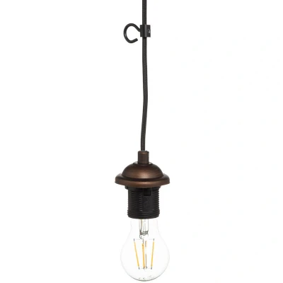 Image of LITECRAFT Fresia Ceiling Pendant Wall Plug in Braided Cable Light Brushed Bronze