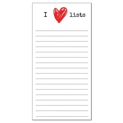 Image of PartiKraft I LOVE LISTS Notepad Shopping List/To Do List DL Size 50 Sheets (1 x Notepad)