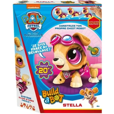 Image of Goliath Paw Patrol Stella Build A Bot Interactive Toy Your Own Puppy Robot for Children from 4 Years Old Learning Sound Batteries Not Included 20 Pieces