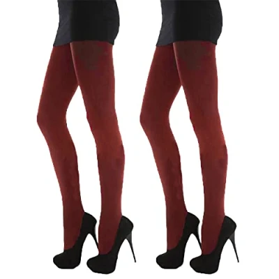 Image of Undercover 2 Pack Ladies 300 Denier Appearance Thermal Tights Wine X Large