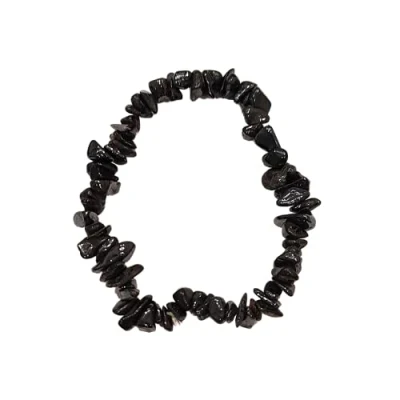 Image of VIE Gemstone Chip Stretch Bracelet (Hematite)