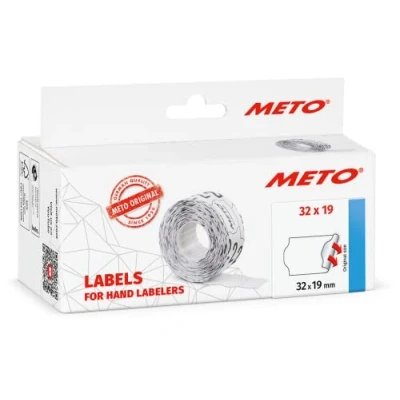 Image of Meto Labels for Hand Labelers (32x19 mm, Two line, 5,000 Labels, White, Permanently Adhesive, Meto, Contact, Sato, Avery, Tovel, Samark etc.)