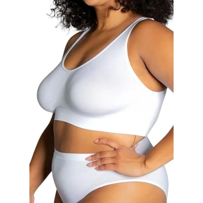 Image of Ahh By Rhonda Shear Women&#039;s Seamless Leisure Bra, White, S