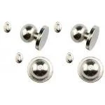 Image of Melody Jane Dolls House Satin Nickel Door Knobs with Key Holes Miniature 1:12