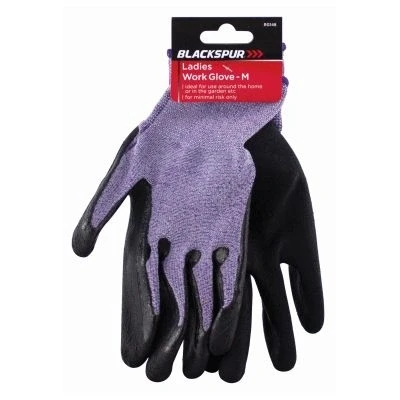 Image of Purple M Ladies PVC Coated Work Gloves By Blackspur