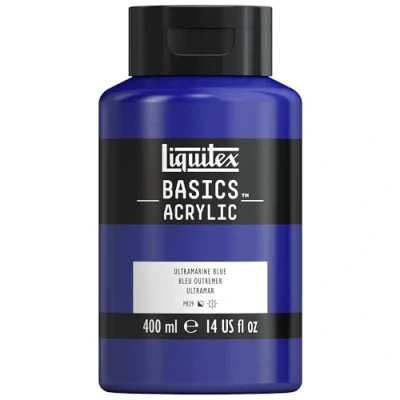 Image of LIQUITEX Basics Acrylic Paint, Ultramarine Blue, 400 ml Bottle