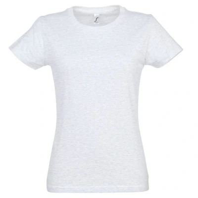 Image of SOLS Womens/Ladies Imperial Heavy Short Sleeve T Shirt (Ash) Grey Cotton Size Large