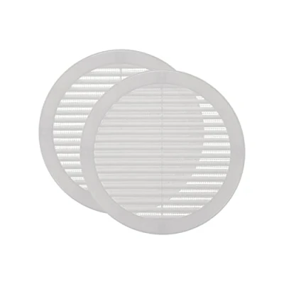 Image of Vent Systems ø200 mm / 8&#039;&#039; Inch White Soffit Cover Pack of 2 Round Air Louver Grille Built in Insect Screen HVAC Vents for Bathroom, Home Office, Kitchen