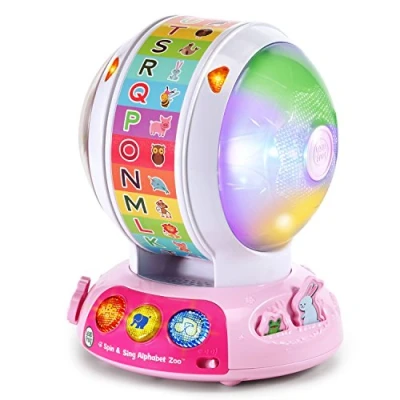 Image of LeapFrog 80 601460 Spin and Sing Alphabet Zoo, Pink, Circular Wheel