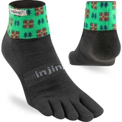 Image of Injinji Artist Designed Trail Midweight Mini Crew Socks Evergreen S
