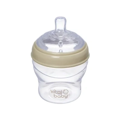 Image of Vital Baby Nurture Breast Like 0m+ Feeding Bottles, 150ml 1pk, Self Sterilising in 3 Mins, Triple Anti Colic Valves, Slow Flow Teats, EarthSmart Biodegradable, BPA Free