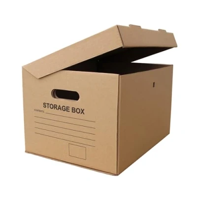 Image of W.E. Roberts Pack of 5 A4 Archive Office Storage Cardboard Boxes 15&quot; x 12&quot; 9&quot;/390mm (L) 304mm (W) 238mm (H)