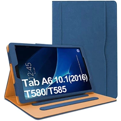 Image of Danycase Case for Samsung Galaxy Tab A 10.1 2016 SM T580/T585(Not 2019 Model), Folio Cover T580 T585 Version,with Document Card Pocket, Multiple Viewing Angles(Navy)