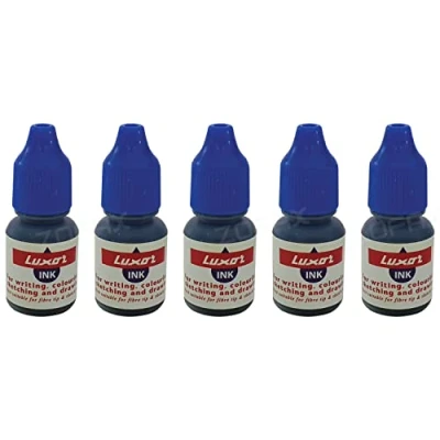 Image of Z940 Felt Tip Pens Refill Ink Bottles, BLUE, Pack of 5, Volume 5ml per Bottle, Refills for and Sketch Pens, iZOFAX Black Ball Pen