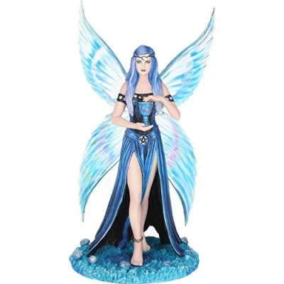 Image of Nemesis Now Anne Stokes Enchantment Fairy Figurine, Blue, 26cm Blue