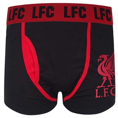 Image of Liverpool FC Official Football Gift Mens 1 Pack Boxer Shorts Black Medium