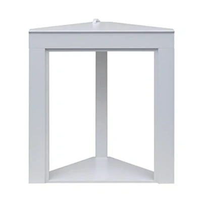 Image of Rebecca Mobili Corner Fireplace Frame, Decorative Fireplace, White, Mdf, For Living Room Bedroom Dimensions: 100 x 90 45 cm (HxWxD) Art. RE6742