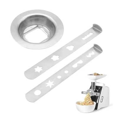 Image of BuxiuGK Set of 2 Pastry Attachment,Baking Attachment 304 Stainless Steel Biscuit 9 Patterns for Meat Mincer