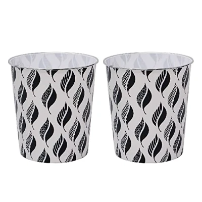 Image of JVL Small Leaves Waste Paper Bin, Set of 2