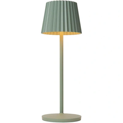 Image of Justine Cottage Rechargeable Table lamp Outdoor Battery LED Dim. 1x2W 2700K IP54 With wireless charging pad Green