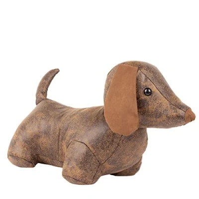 Image of Paoletti Dexter Faux Leather Door Stop Brown One Size