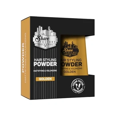 Image of The Shave Factory Hair Styling Powder Mattifying &amp; Volumizing for unparalleled Texture, Volume and Matte Finish Perfect Every Look Type (20g, Golden)
