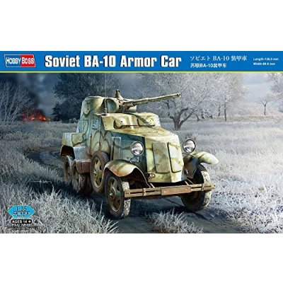 Image of Hobbyboss 83840&quot; Soviet BA 10 Armoured Car Plastic Model Kit, 1:35 Scale