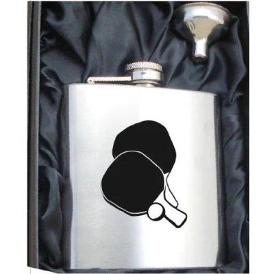 Image of TABLE TENNIS 6oZ Hip Flask can be Personalised Engraved Free HF219 gb6oz